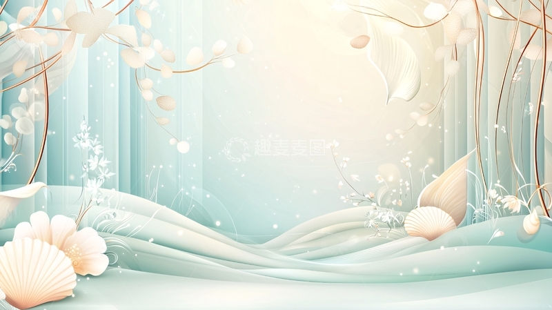 高清大图下载【趣麦麦图】浅蓝色梦幻森林背景