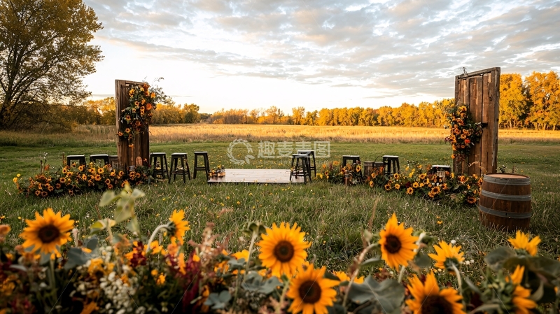 高清大图下载【趣麦麦图】乡村田园婚礼仪式