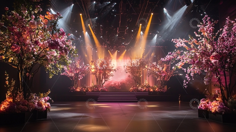 高清大图下载【趣麦麦图】舞台鲜花灯光装饰
