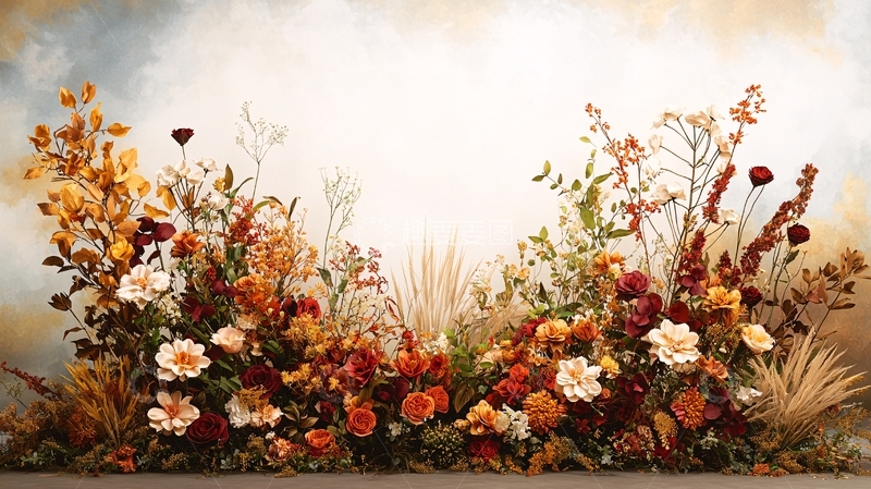 高清大图下载【趣麦麦图】花卉背景墙装饰画