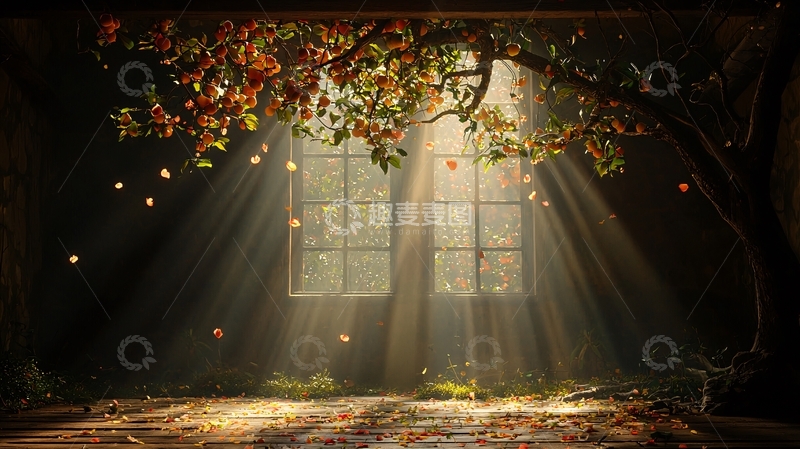 高清大图下载【趣麦麦图】窗边光束的房间