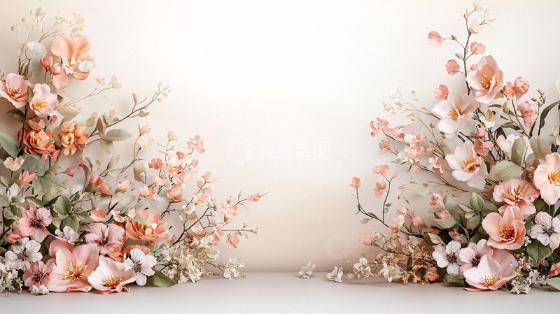 高清大图下载【趣麦麦图】粉色花朵环绕