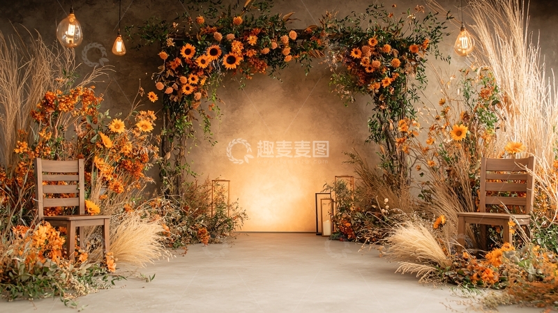 高清大图下载【趣麦麦图】秋季婚礼背景