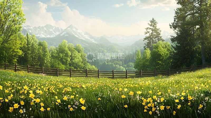 高清大图下载【趣麦麦图】生机勃勃的绿色草地