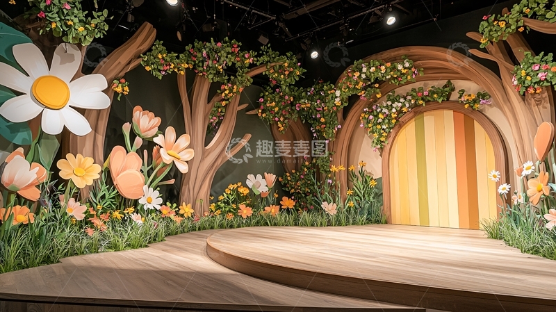 高清大图下载【趣麦麦图】奇幻森林舞台背景