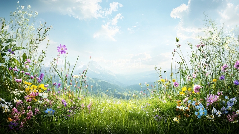 高清大图下载【趣麦麦图】鲜花盛开的田野