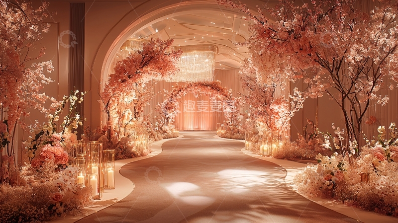 高清大图下载【趣麦麦图】粉色浪漫婚礼场景