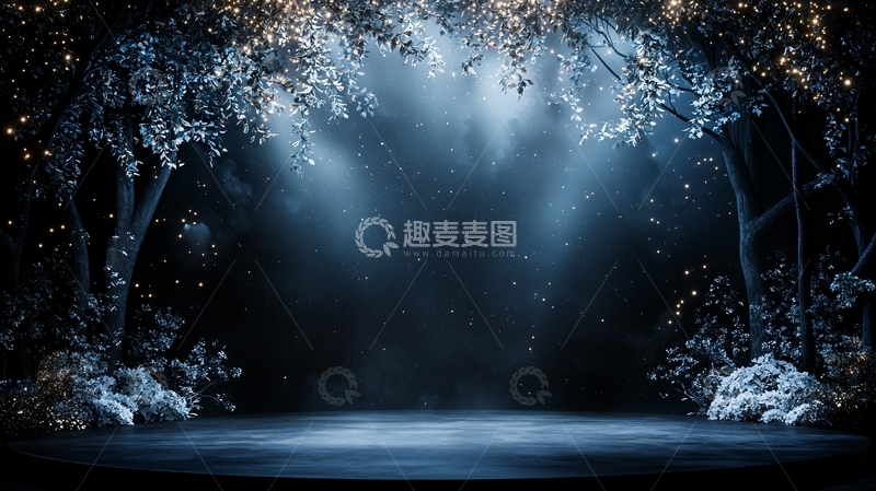 高清大图下载【趣麦麦图】神秘森林舞台背景