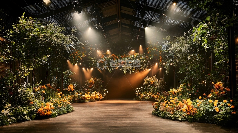 高清大图下载【趣麦麦图】舞台绿植灯光效果图