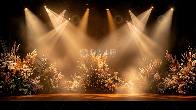 高清大图下载【趣麦麦图】舞台灯光鲜花装饰