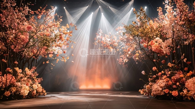 高清大图下载【趣麦麦图】舞台鲜花装饰灯光秀