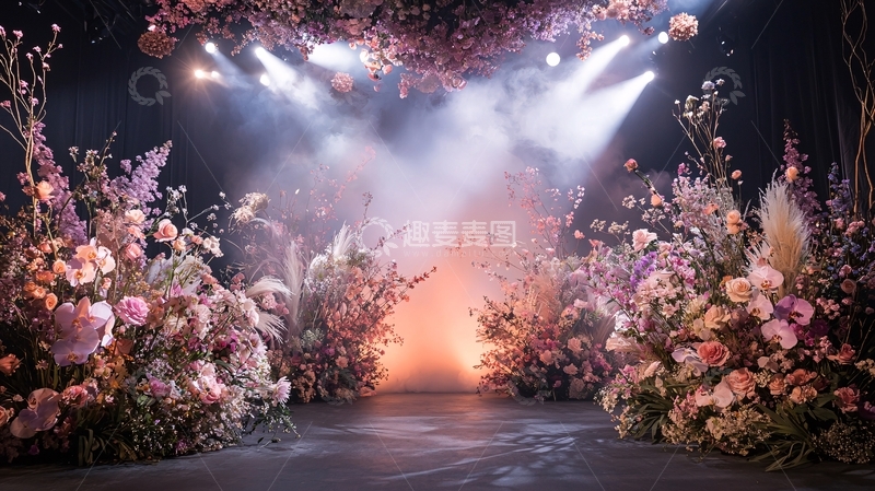高清大图下载【趣麦麦图】花团锦簇的舞台背景