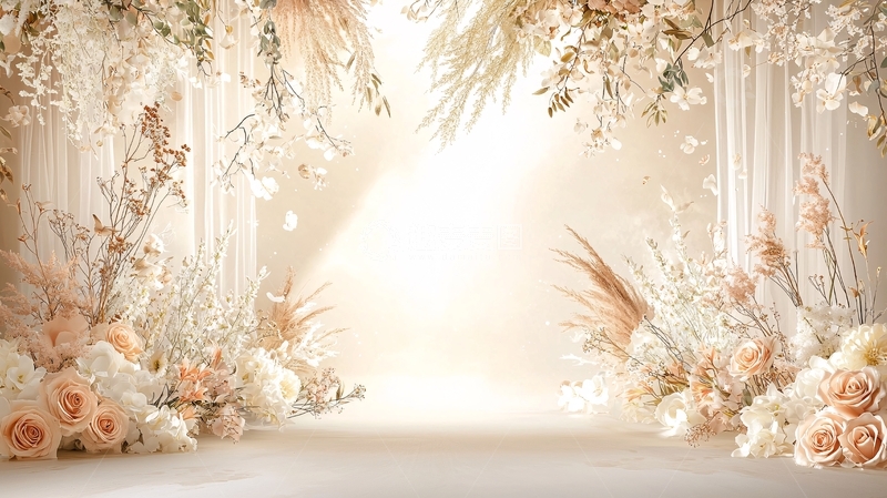 高清大图下载【趣麦麦图】浅色系花卉浪漫背景