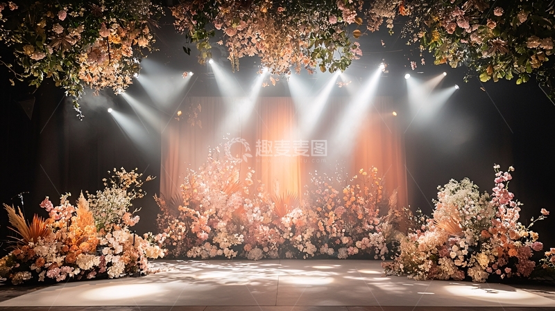 高清大图下载【趣麦麦图】舞台鲜花灯光