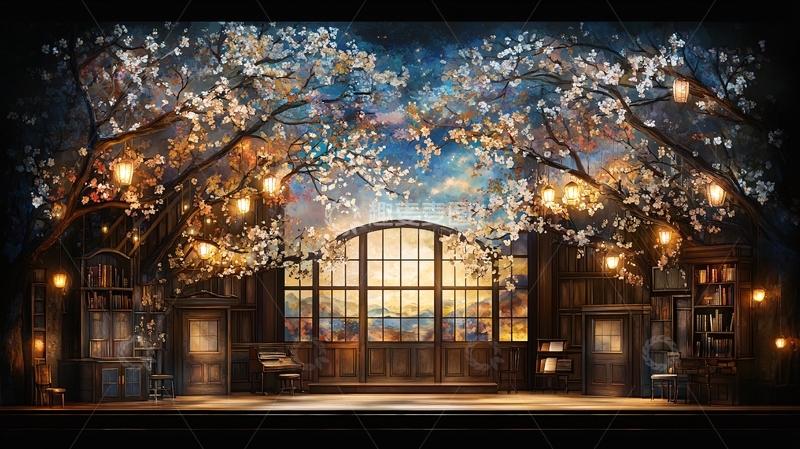 高清大图下载【趣麦麦图】梦幻森林舞台背景