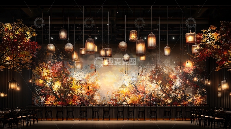 高清大图下载【趣麦麦图】灯光装饰的宴会场景
