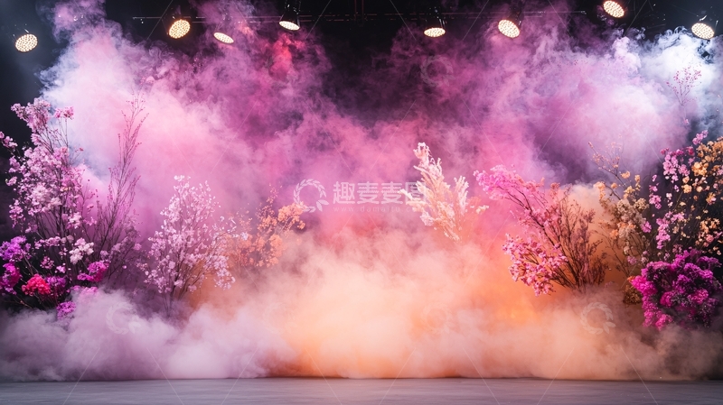 高清大图下载【趣麦麦图】紫色烟雾弥漫舞台