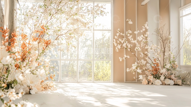 高清大图下载【趣麦麦图】明亮米色系花艺场景
