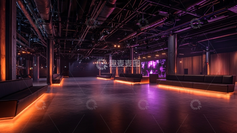 高清大图下载【趣麦麦图】空旷的夜店内部空间