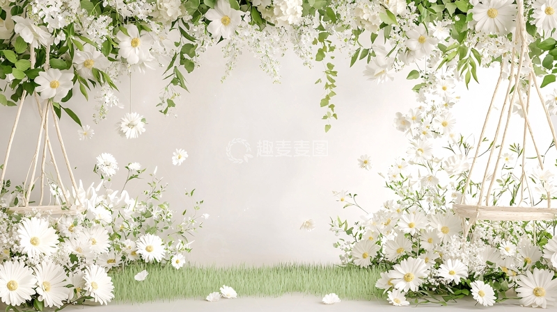 高清大图下载【趣麦麦图】白色鲜花背景