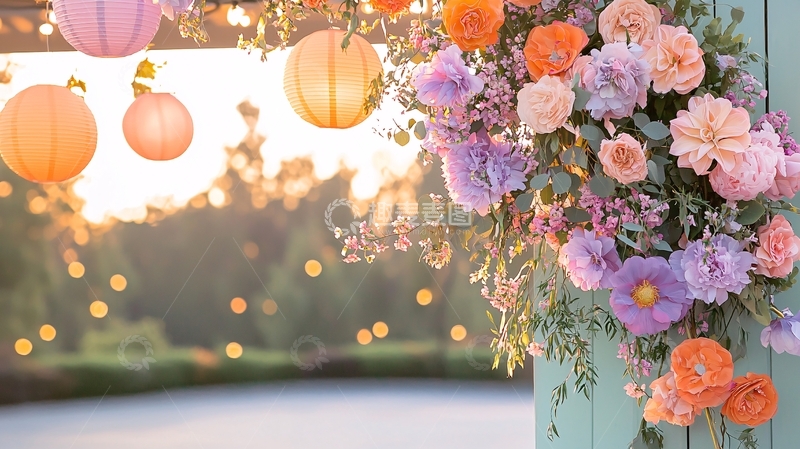 高清大图下载【趣麦麦图】鲜花灯笼婚礼场景