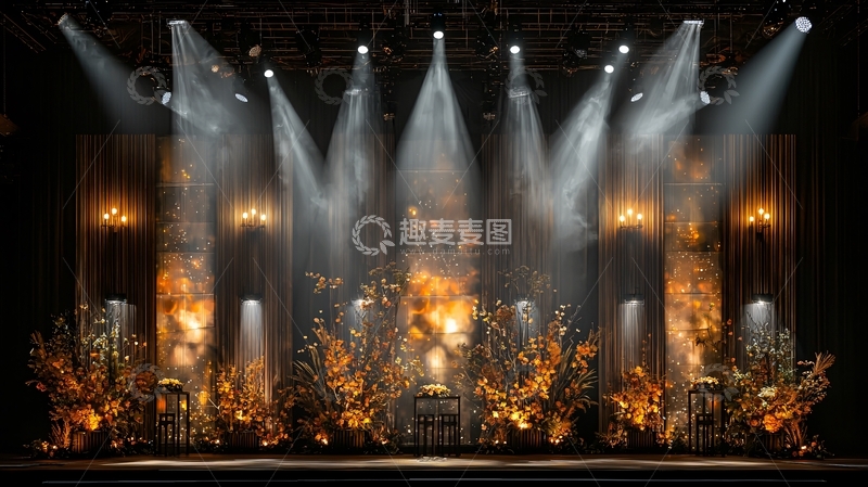 高清大图下载【趣麦麦图】舞台灯光下的华丽场景
