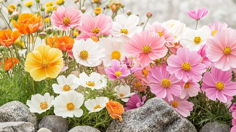 高清大图下载【趣麦麦图】五彩缤纷的格桑花田