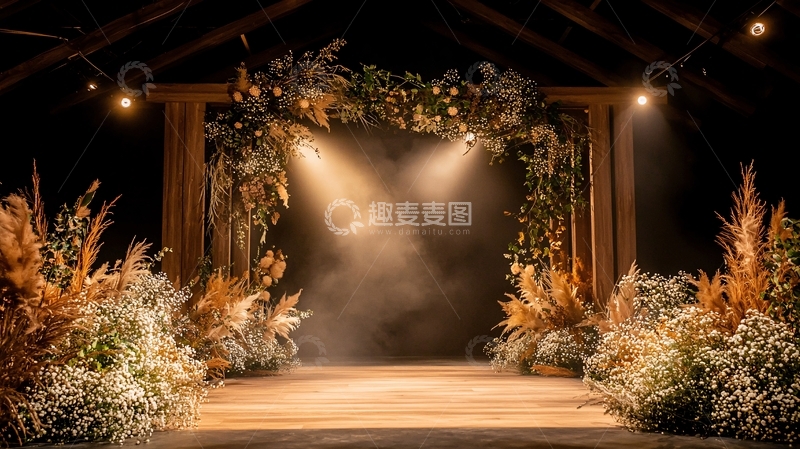 高清大图下载【趣麦麦图】舞台拱门鲜花装饰