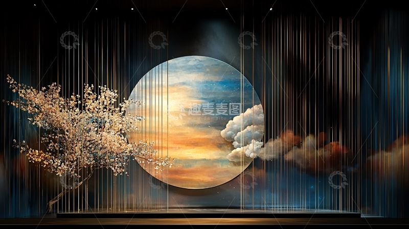 高清大图下载【趣麦麦图】唯美圆形油画背景