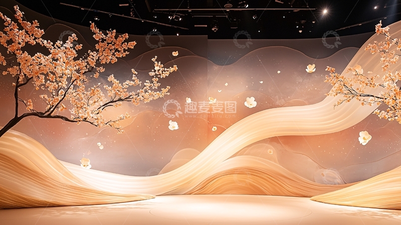 高清大图下载【趣麦麦图】淡雅山水画风背景