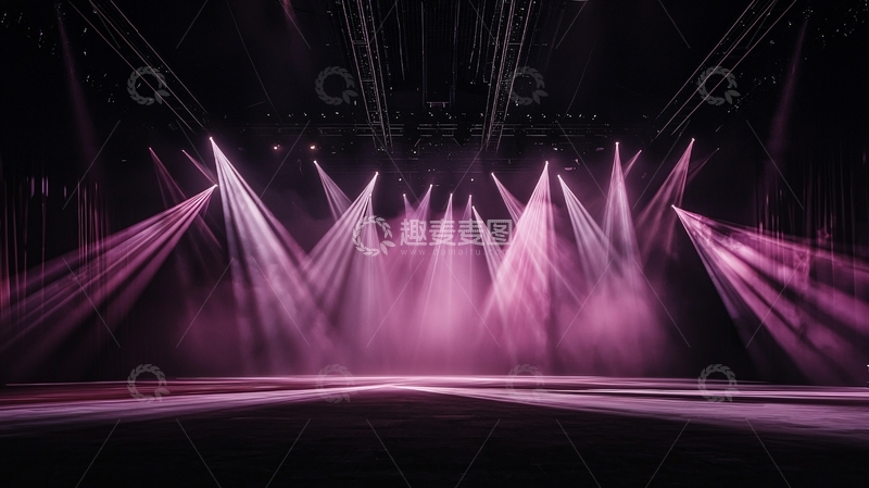 高清大图下载【趣麦麦图】紫色灯光照亮的舞台