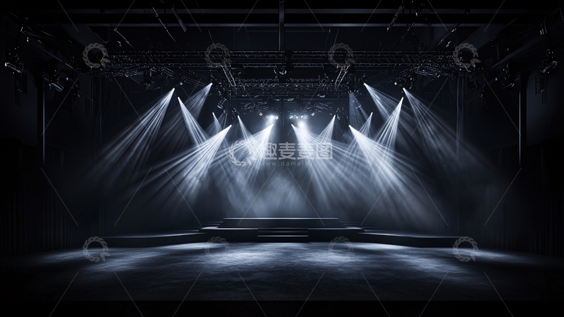 高清大图下载【趣麦麦图】舞台灯光汇聚效果