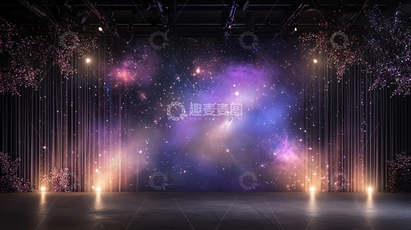 高清大图下载【趣麦麦图】宇宙星空背景舞台