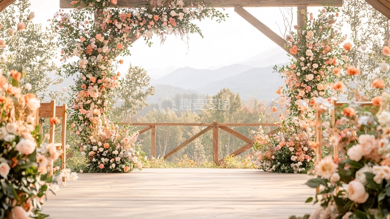 高清大图下载【趣麦麦图】鲜花拱门下的婚礼场地