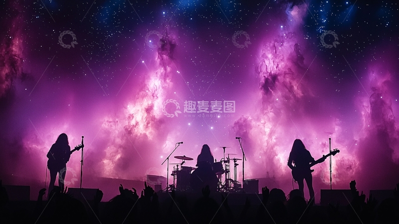 高清大图下载【趣麦麦图】摇滚乐队舞台剪影