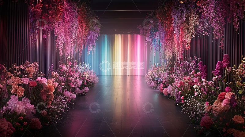 高清大图下载【趣麦麦图】浪漫花卉走廊
