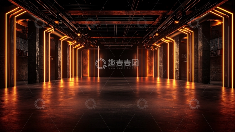 高清大图下载【趣麦麦图】未来感走廊高清图片