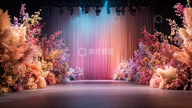 高清大图下载【趣麦麦图】梦幻色彩舞台背景
