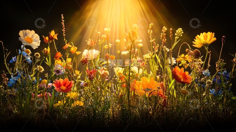 高清大图下载【趣麦麦图】阳光下的花园花朵