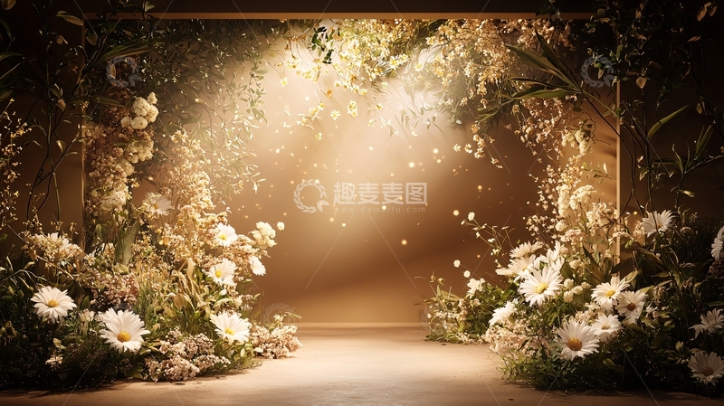 高清大图下载【趣麦麦图】舞台鲜花背景