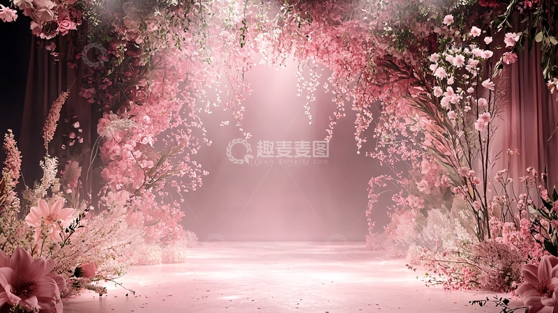 高清大图下载【趣麦麦图】粉色鲜花拱门