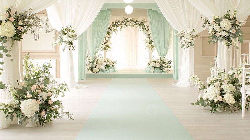 高清大图下载【趣麦麦图】白色花朵婚礼场地