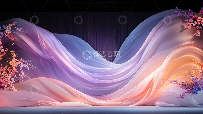 高清大图下载【趣麦麦图】丝绸般的渐变波浪