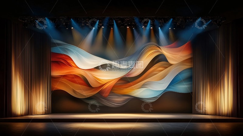 高清大图下载【趣麦麦图】舞台灯光抽象背景
