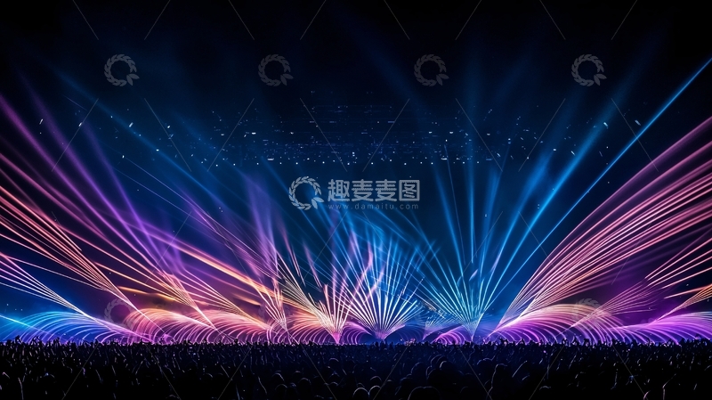 高清大图下载【趣麦麦图】夜空中绚丽的烟花绽放