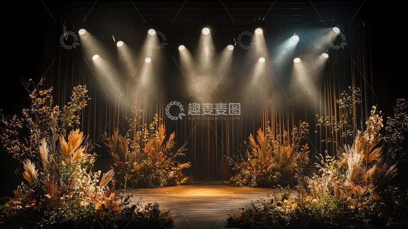 高清大图下载【趣麦麦图】舞台灯光植物装饰