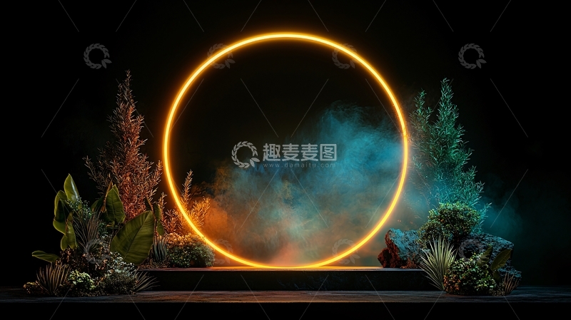 高清大图下载【趣麦麦图】圆形霓虹灯高清图片