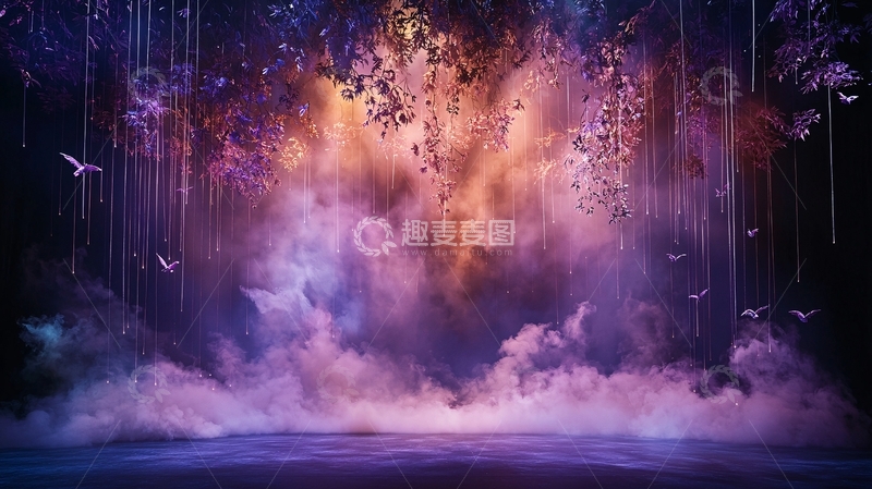 高清大图下载【趣麦麦图】梦幻紫色粉色背景