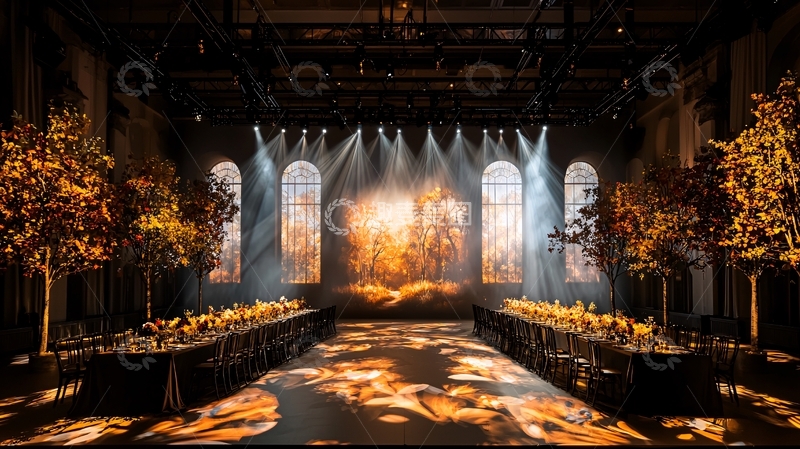 高清大图下载【趣麦麦图】舞台灯光下的华丽晚宴