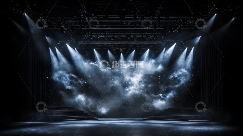 高清大图下载【趣麦麦图】舞台灯光烟雾表演